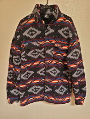 Original Deluxe Black Fleece Jacket with Gray and Red Accents